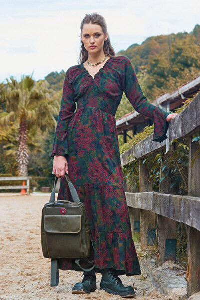 Los banditos Χειμερινό φόρεμα ισπανικού στυλ με ελαστικό λαιμό