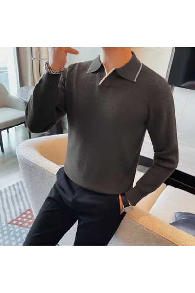 Kamalı Чоловічий трикотажний светр з поло-коміром, Салоніки