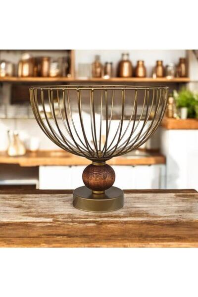 DEDE CESTA ESKİTME BOYALI MEYVELİK AHŞAP DETAYLI