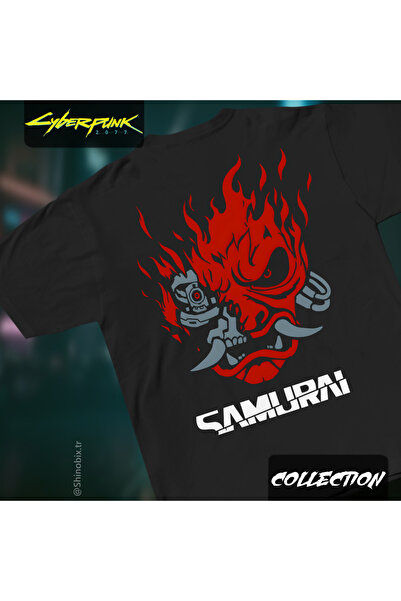 SHINOBIX Cyberpunk 2077 Johnny Silverhand Samurai Oversize Printed Tshirt