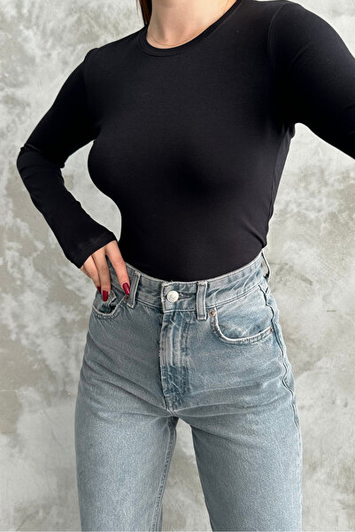 macharel jeans Black 3-Pack Crew Neck Basic Long Sleeve Women's Blouse