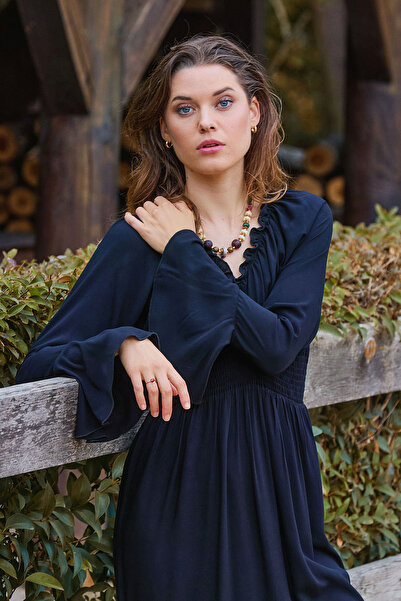 Los banditos Χειμερινό φόρεμα ισπανικού στυλ με ελαστικό λαιμό