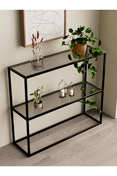 Dekoport Oskar 100 cm Dresuar, Raf, Modern Tasarım, Dekoratif Raflı Kahve Köşesi