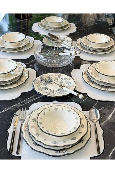 Onedekor 24 Parça 6 Kişilik Porselen Yemek takımı Helen