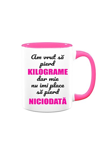 OEM Cană personalizată cu mesajul: „Am vrut să slăbesc, dar nu mi-a plăcut ni...