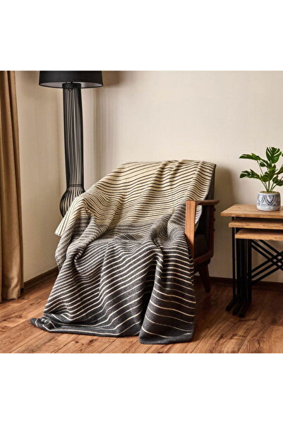 Evidea Soft Victor Pamuklu Tv Battaniyesi - Antrasit - 130x170 cm