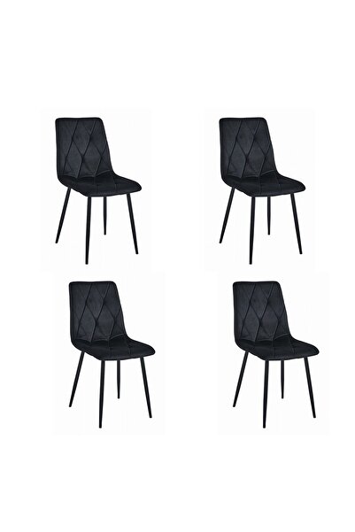 Artool Set of 4 kitchen/living room chairs, Artool, Libra, velvet, metal, bla...