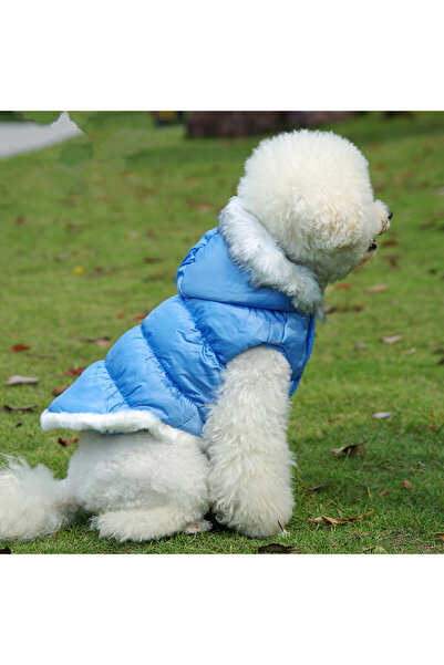 fara marca Geaca pentru catei albastru XL 37cm lungime