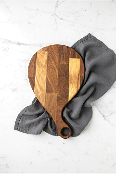 FH finehome Resta Wooden Cutting Board Oval Handle Small