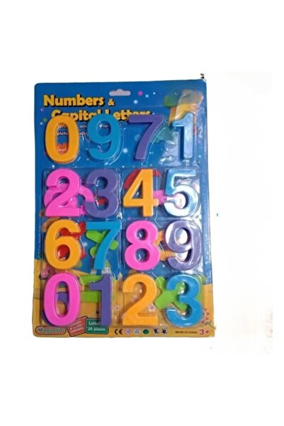 Toy Toy Toy Set de cifre magnetice din plastic pentru copii – Set colorat pen...