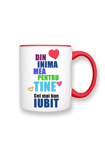 OEM Cană personalizată pentru iubit cu mesajul „Din inimă pentru tine, cel ma...