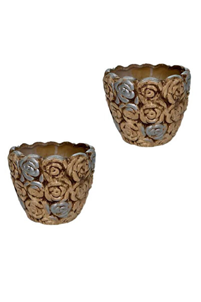 velve Set 2 decoratiuni din ceramica in forma rotunda, Crem, 2 buc.