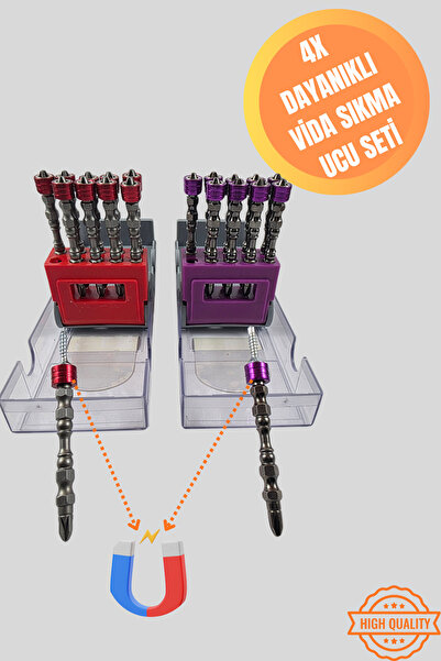 BAKIRCI NALBUR Mıknatıslı Güçlendirilmiş Vida Sıkma Ucu Seti Çift Başlı PH2-PZ2