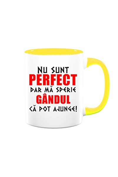 OEM Cană personalizată cu mesajul: „Nu sunt perfect, dar gândul mă sperie”, B...