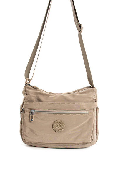 Sanmorris 4008 Women's Multi-Pocket Waterproof Crinkle Fabric Adjustable Crossbody Shoulder Bag