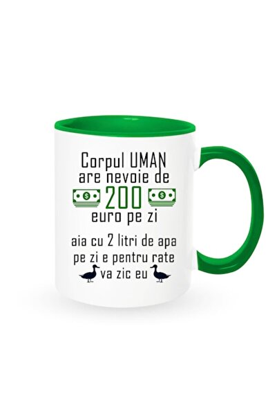 OEM Cană personalizată cu mesajul: „Corpul uman are nevoie de 200 de euro pe ...