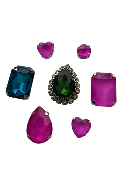 kalben accessories حجر كريستالي ذو ظهر مسطح ومخالب