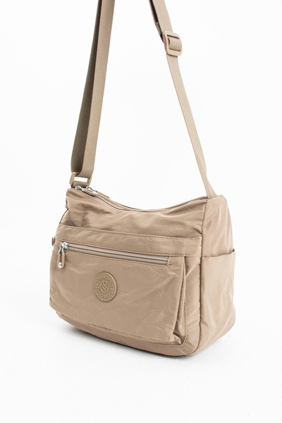 Sanmorris 4008 Women's Multi-Pocket Waterproof Crinkle Fabric Adjustable Crossbody Shoulder Bag