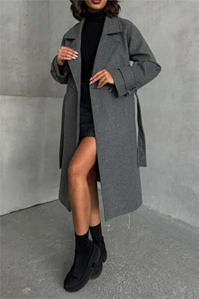 Dipmoda femei cu căptușeală antracit importat molton palton DPG048