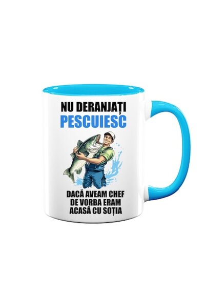 OEM Cană personalizată cu mesajul: „Nu deranjați, sunt la pescuit, dacă aș vrea să stau de vorbă, aș fi acasă cu dumneavoastră”