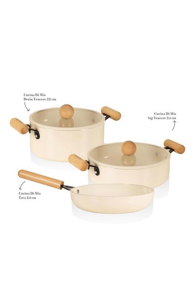 The Mia Cucina Di Mia Induction Base Ceramic Cookware Set 5 Pieces