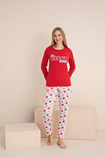 rindahomewear Women's Single Jersey Long Sleeve Pajama Set