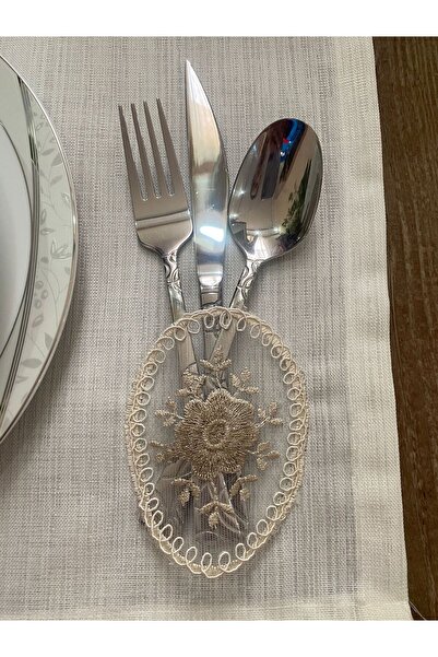 ART ÇEYİZ مناديل سوبرا 6 قطع من قماش الغاردينيا، خدمة أمريكية