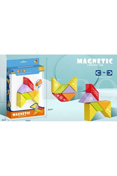 Toy Toy Toy Patratel magnetic Tangram cu 6 piese – jucarie educativa pentru copii, dimensiuni 20x15 cm
