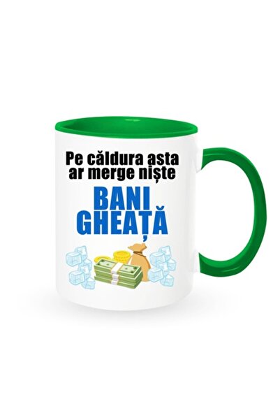 OEM Cană personalizată cu mesajul: „pe vremea asta caldă, niște bani de gheaț...