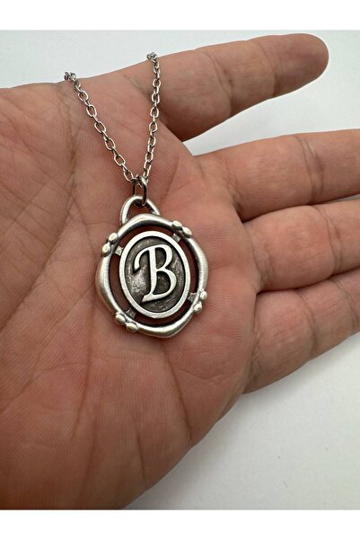 Herşey Nota Letter B Antique Unisex Necklace – Personal, Elegant, and Original Design