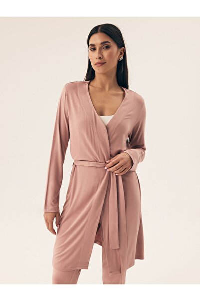 Henderson Halat de baie pentru femei, halat de casă, ușor, din viscoză și elastan, cu curea | Noves