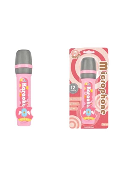 Toy Toy Toy Microfon karaoke pentru fete, roz, cu 12 melodii și funcționare cu baterii