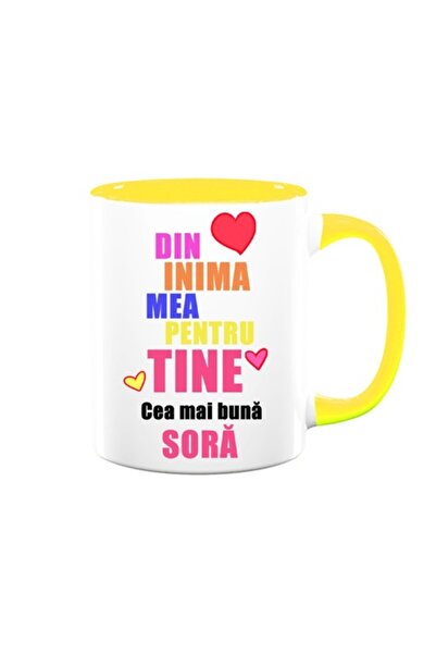 OEM Cană personalizată pentru soră cu mesajul „Din inima mea pentru tine, cea...