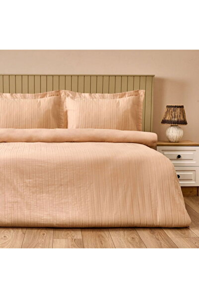 Evidea Set de lenjerie de pat dublu cu țesătură moale - bej