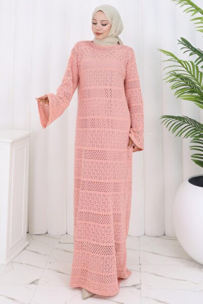 hafsamina Φόρεμα με επένδυση ανοιχτόχρωμο Dusty Rose HM2841