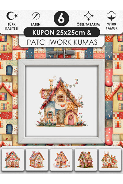 FabricMarket Patchwork Kumaş Seti – Dikiş ve Hobi İçin %100 Pamuk Desenli Kumaş Kuponları