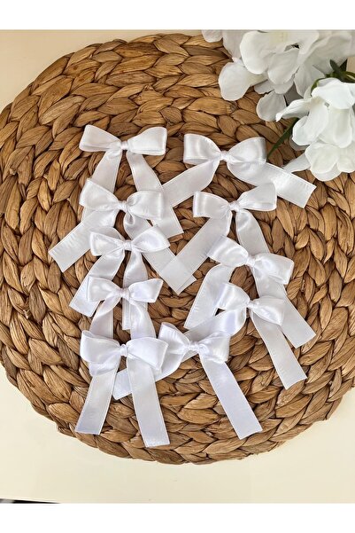 nuksoc 10 Adet Beyaz Saten Fiyonk Çeyiz kolisi süsleme hediyelik