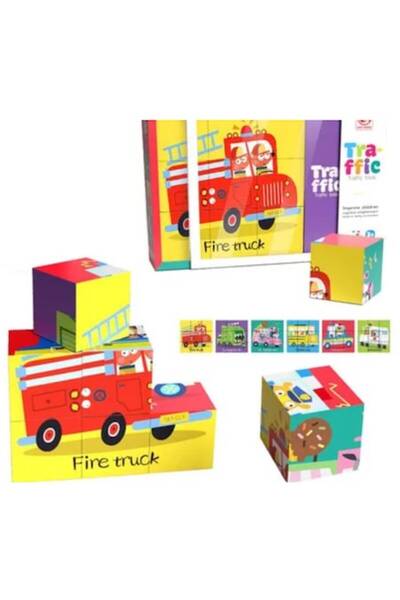 Toy Toy Toy Educational Puzzle 6 in 1, 9 pieces – Transport, 18x18x6 cm, mult...