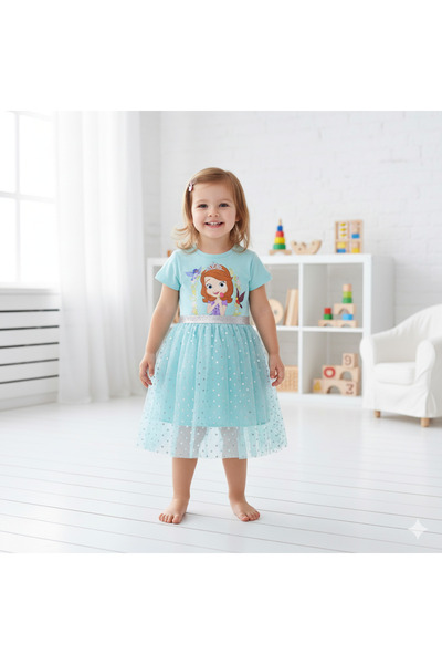 DİSNEY PRİNCESS PRINCESS CINDARELLA - GIRL'S TULLE DRESS 100% COTTON | MESH 100% POLYESTER|