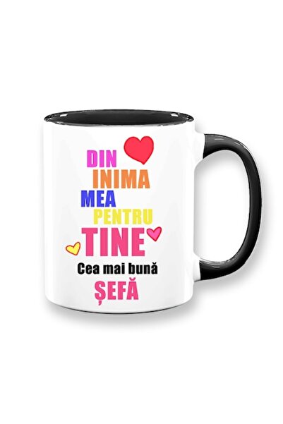 OEM Cană personalizată pentru șef cu mesajul „Din inimă pentru tine, cel mai ...