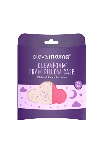 Clevamama ClevaFoam Pram Pillow Case - Pink - Newborn-6 Months