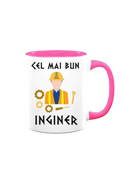 OEM Cană personalizată cu mesajul „Cel mai bun inginer”, Betaprint, albă cu i...