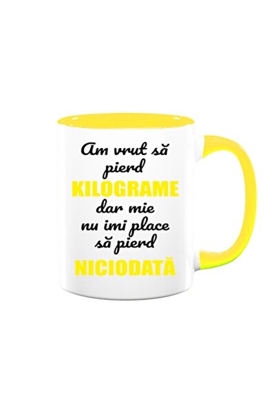 OEM Cană personalizată cu mesajul: „Am vrut să slăbesc, dar nu-mi place să sl...