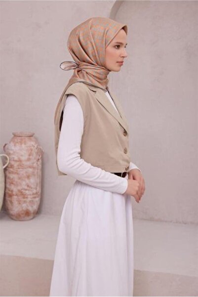 Belli Tivil Pure Silk Scarf 4215 - 58 Τυρκουάζ γεωμετρικό σχέδιο