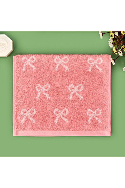 Evidea Πετσέτα χεριών από μαλακό κορδέλα - Εκρού / Ροζ - 30x50 cm