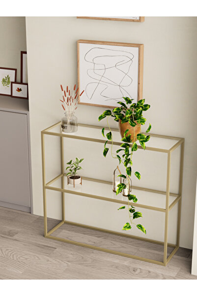 Dekoport Oskar 100 cm Dresuar, Raf, Modern Tasarım, Dekoratif Raflı Kahve Köşesi