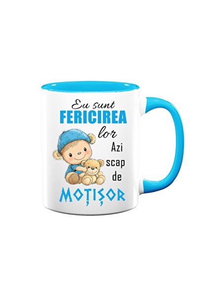 OEM Cană personalizată cu mesajul: „Sunt fericirea lor, astăzi scap de încuietoare, baie”, Betaprint, alb