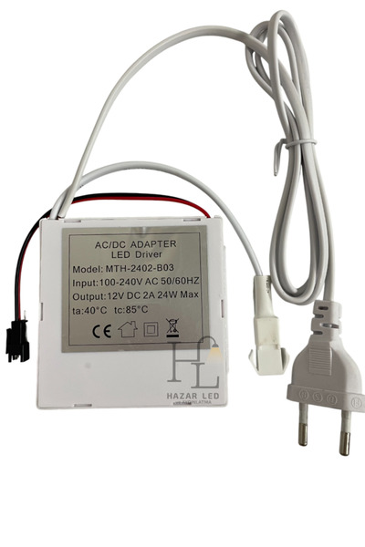 Hazar Led 220 Volt Girişli 12V 2A Dokunmatik (Touch) Ayna Arkası Sensörü Bany...