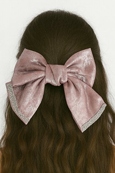 TAKIŞTIR Dried Rose Color Ribbon Figured Stone Detailed Automatic Buckle