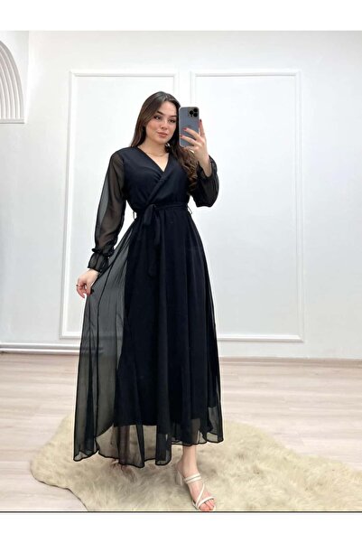 KOKOSH 1027 Maxi Astarlı Şifon Elbise